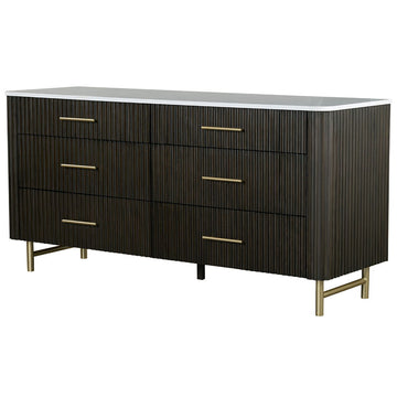 Clayten - Dresser - Marble Top & Espresso