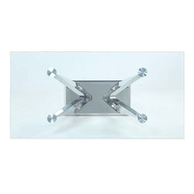 Azriel - Dining Table With Pedestal Base - Clear Glass & Mirrored Silver