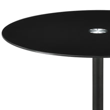 Ganso - Round Metal End Table With Tempered Glass Top - Black