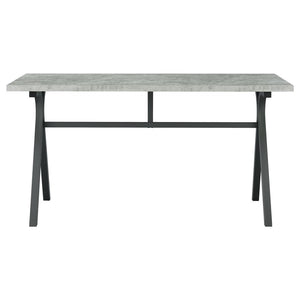 Tatum - Rectangular Writing Desk - Cement And Gunmetal