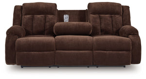 Free Wake - Chocolate - Reclining Power Sofa With Drop Down Table