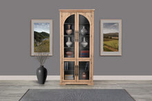 Elena - Tall Wood Cabinet With Arched Glass Doors