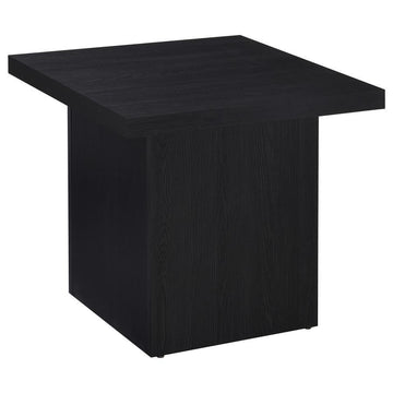 Devar - Square Engineered Laminate End Side Table - Black