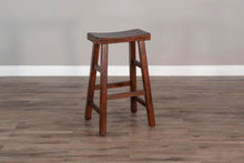 Santa Fe - 30" Saddle Seat Stool With Wood Seat (Set of 2) - Dark Chocolate