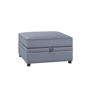 Bois II - Ottoman With Storage - Gray Velvet