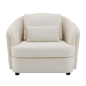 Mariko - Chair With Pillow - Beige Linen