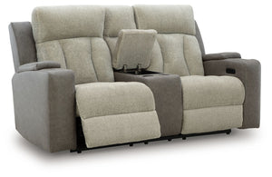 WhipLash - Sisal - Power Reclining Loveseat With Console / Adj Headrest