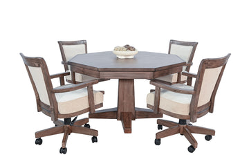 Doe Valley - Game Chair With Casters, Cushion Seat & Back - Dark Brown