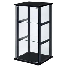 Cyclamen - 3-Shelf Clear Glass Curio Display Cabinet - Black