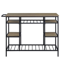 Lona - Kitchen Island - Rustic Oak & Black Finish