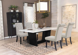 Sherry - Rectangular Marble Top Dining Table Set