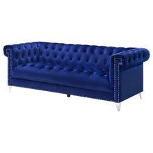 Bleker - Tufted Tuxedo Arm Sofa - Blue
