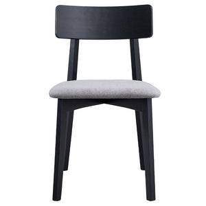 Real - Side Chair (Set of 2) - Gray Linen & Black Finish