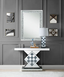 Noralie - 47" X 14" Console Table - Mirrored & Faux Diamonds