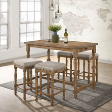 Farsiris - Counter Height Table - Weathered Oak