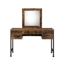 Juvanth - Vanity Desk - Rustic Oak & Black Finish