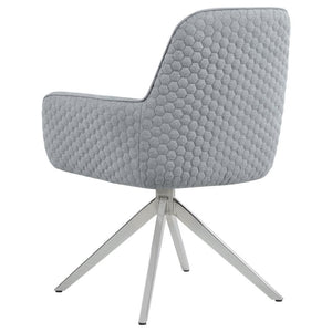Abby - Flare Arm Side Chair - Light Gray And Chrome