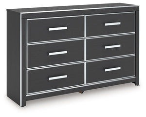 Zuraleus - Black - Six Drawer Dresser