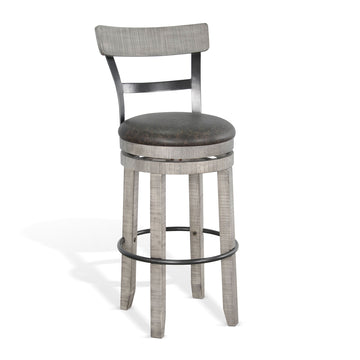 Alpine - Bar Swivel Barstool, Cushion Seat (Set of 2) - Gray