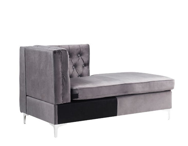 Jaszira Modular Chaise Gray Velvet