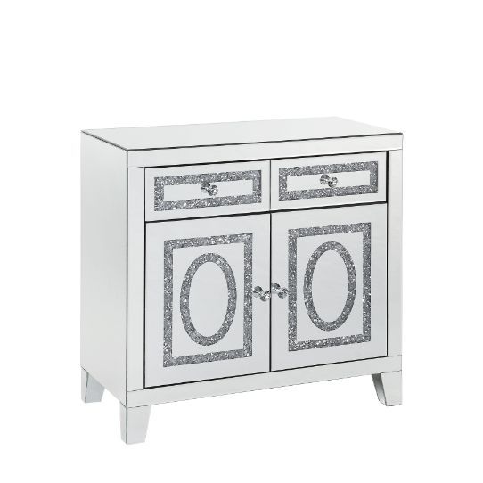 Noralie Cabinet Mirrored & Faux Diamonds