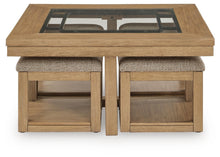 Wittenmyer - Cocktail Table With 4 Stools (Set of 5) - Natural / Black