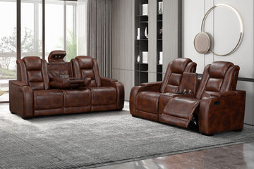 Chester - Manual Sofa & Loveseat - Brown