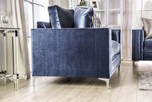 Jodie - Sofa - Satin Blue / Silver