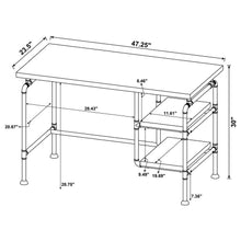 Delray - 2-Tier Open Shelving Writing Desk - Gray Driftwood And Black