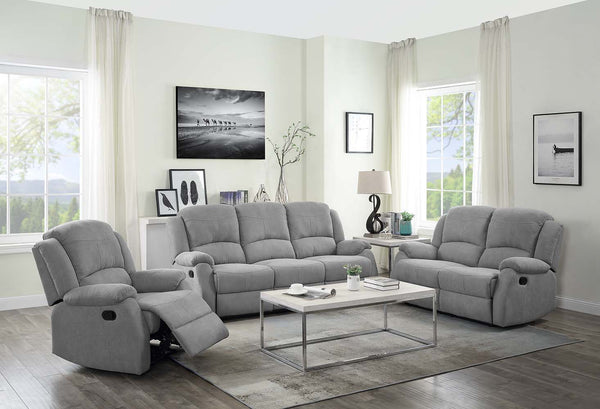 Zorina Motion Recliner Gray Fabric
