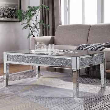 Noralie - Coffee Table - Mirrored & Faux Diamonds