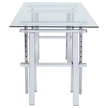 Statham - Glass Top Adjustable Writing Desk - Clear And Chrome