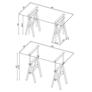 Statham - Glass Top Adjustable Writing Desk - Clear And Chrome