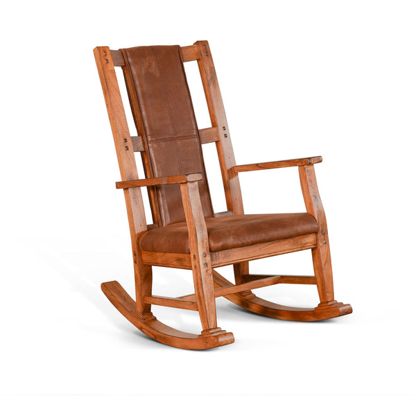 Sedona Rocker, Cushion Seat & Back Rustic Oak