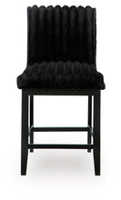 Mervannie - Upholstered Barstool (Set of 2) - Black