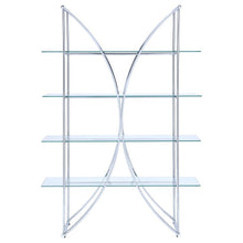 Larson - 4-Shelf Glass Bookshelf - Chrome