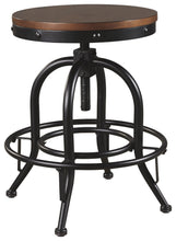 Valebeck - Swivel Barstool (Set of 2) - Brown / Black
