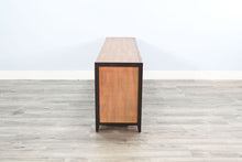 Industrial TV Stand With Open Shelving And Metal Accents - Antique Brown