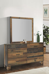 Sidney - Square Dresser Mirror - Rustic Pine