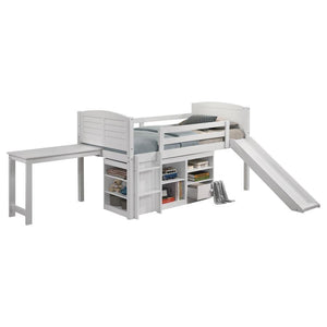 Millie - Twin Workstation Loft Bed With 7" Mattress - White