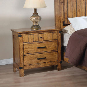 Brenner - 3-Drawer Nightstand - Rustic Honey