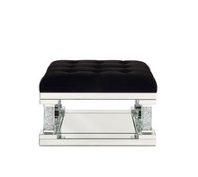 Noralie - Ottoman - Mirrored & Faux Diamonds