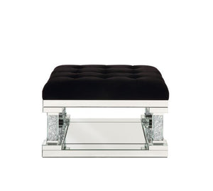 Noralie - Ottoman - Mirrored & Faux Diamonds