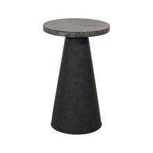 Malibu - Cone-Base Accent Table With Round Wood Top - Weathered Rum