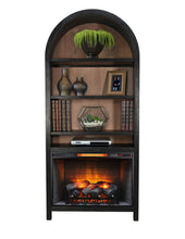 Chill - Arch Bookcase With 33" Fireplace Option - Umbra