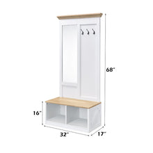 Melati - Hall Tree - Light Oak & White