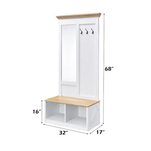 Melati - Hall Tree - Light Oak & White