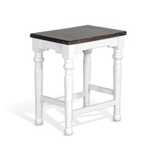 Carriage House - Stool Wih Wood Seat (Set of 2) - Cottage White / Europen Dark