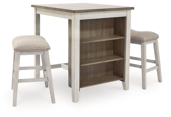 Skempton 3-Piece Counter Table Set, White at Savon Furniture Gallery, Visalia CA
