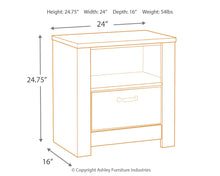 Bellaby - Whitewash - One Drawer Night Stand